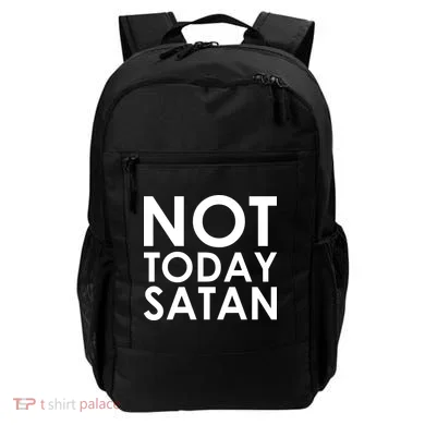 Not Today Satan Text Logo Backpack