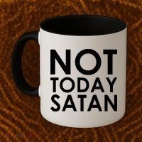 Not Today Satan Text Logo Coffee Mug thumb 2