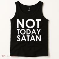 Not Today Satan Text Logo Tank Top thumb 2