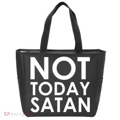 Not Today Satan Text Logo Tote Bag
