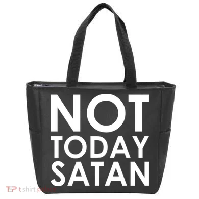 Not Today Satan Text Logo Tote Bag