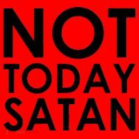 Not Today Satan Text Logo Santa Hat thumb 1