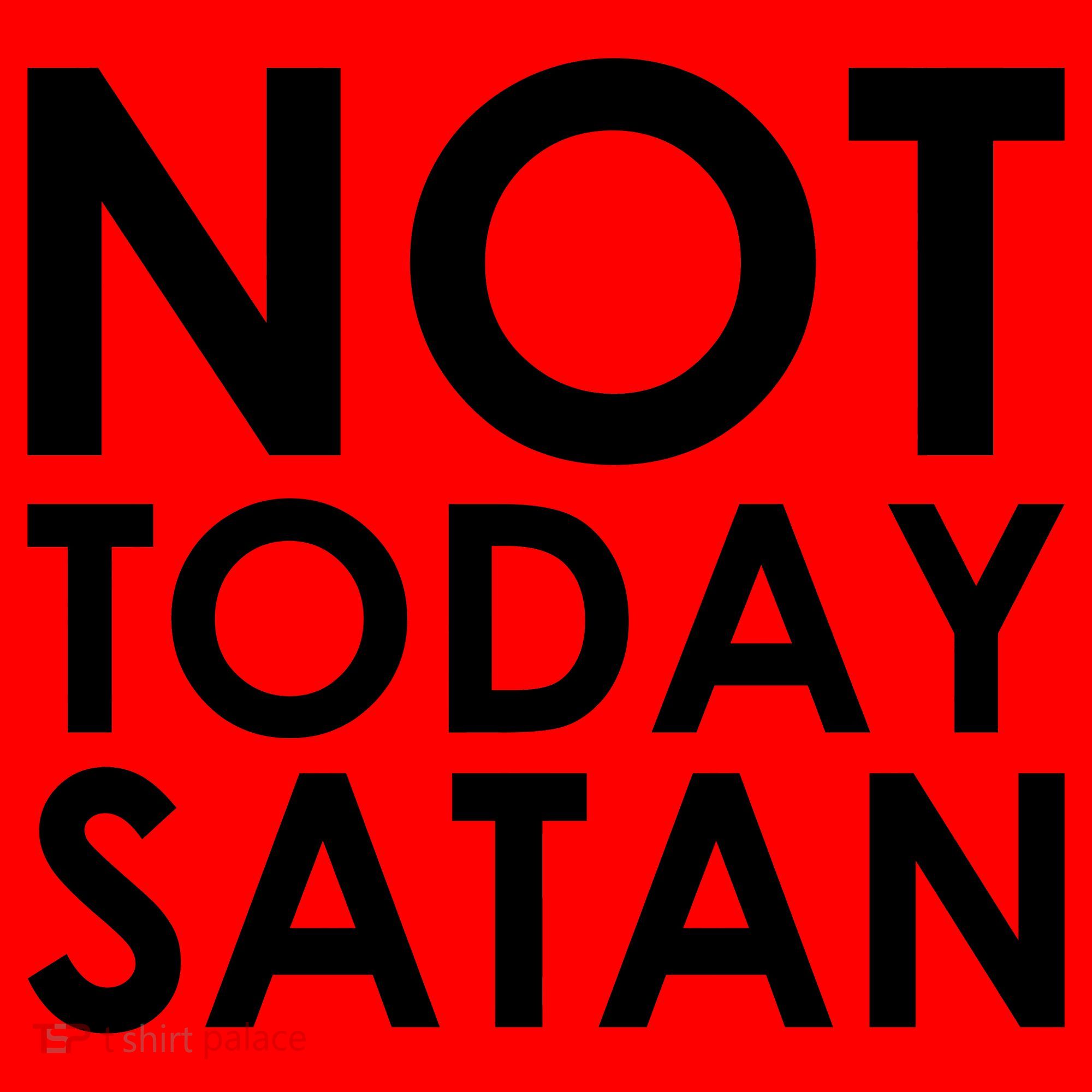 Not Today Satan Text Logo Santa Hat