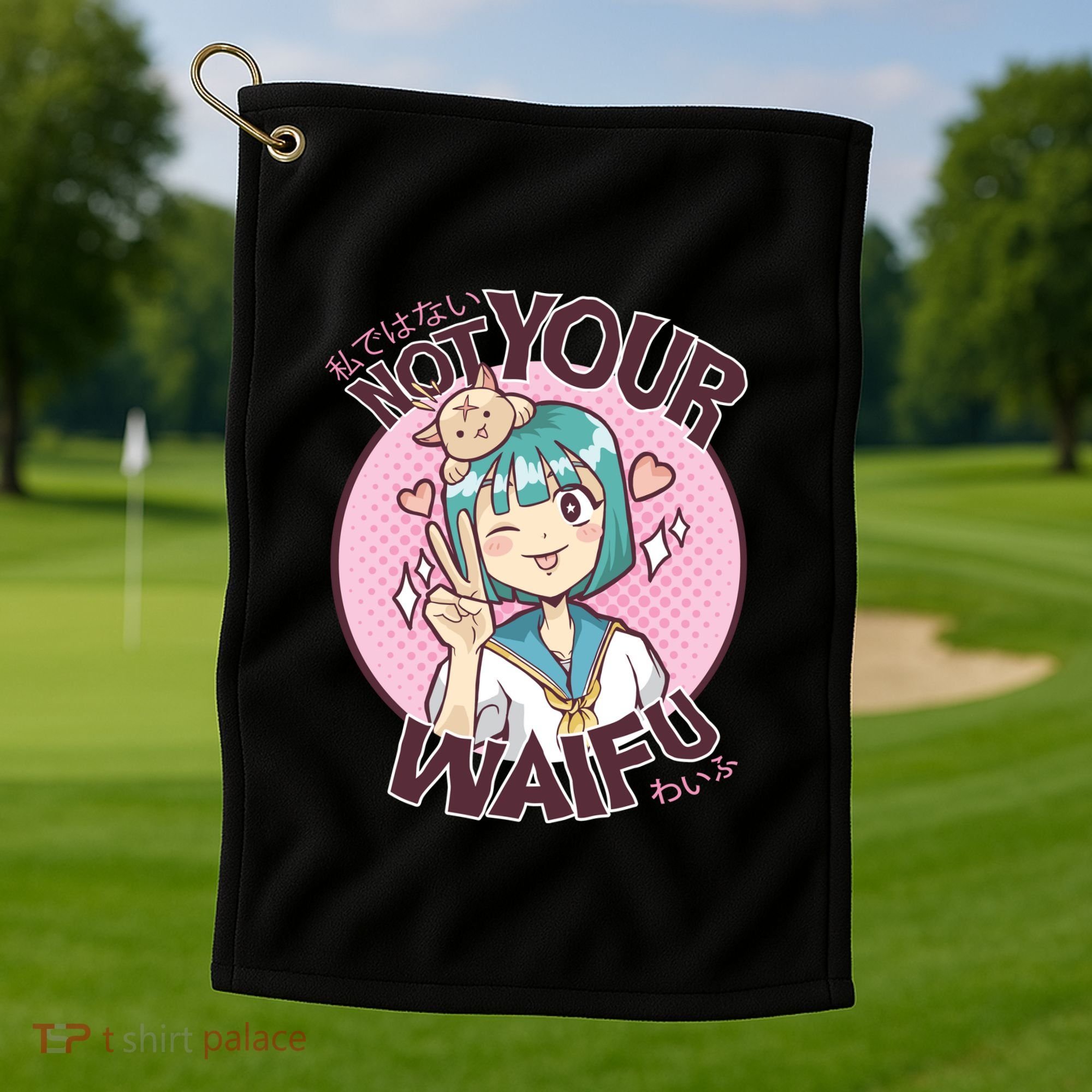 Not Your Waifu Anime Golf Towel