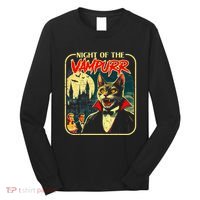 Night Of The Vampurr Funny Cat Halloween Long Sleeve Shirt thumb 0