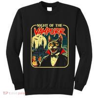 Night Of The Vampurr Funny Cat Halloween Sweatshirt thumb 0