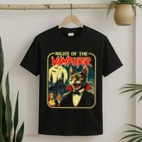 Night Of The Vampurr Funny Cat Halloween T-Shirt thumb 2