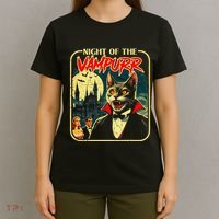 Night Of The Vampurr Funny Cat Halloween T-Shirt thumb 4