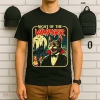 Night Of The Vampurr Funny Cat Halloween T-Shirt thumb 6
