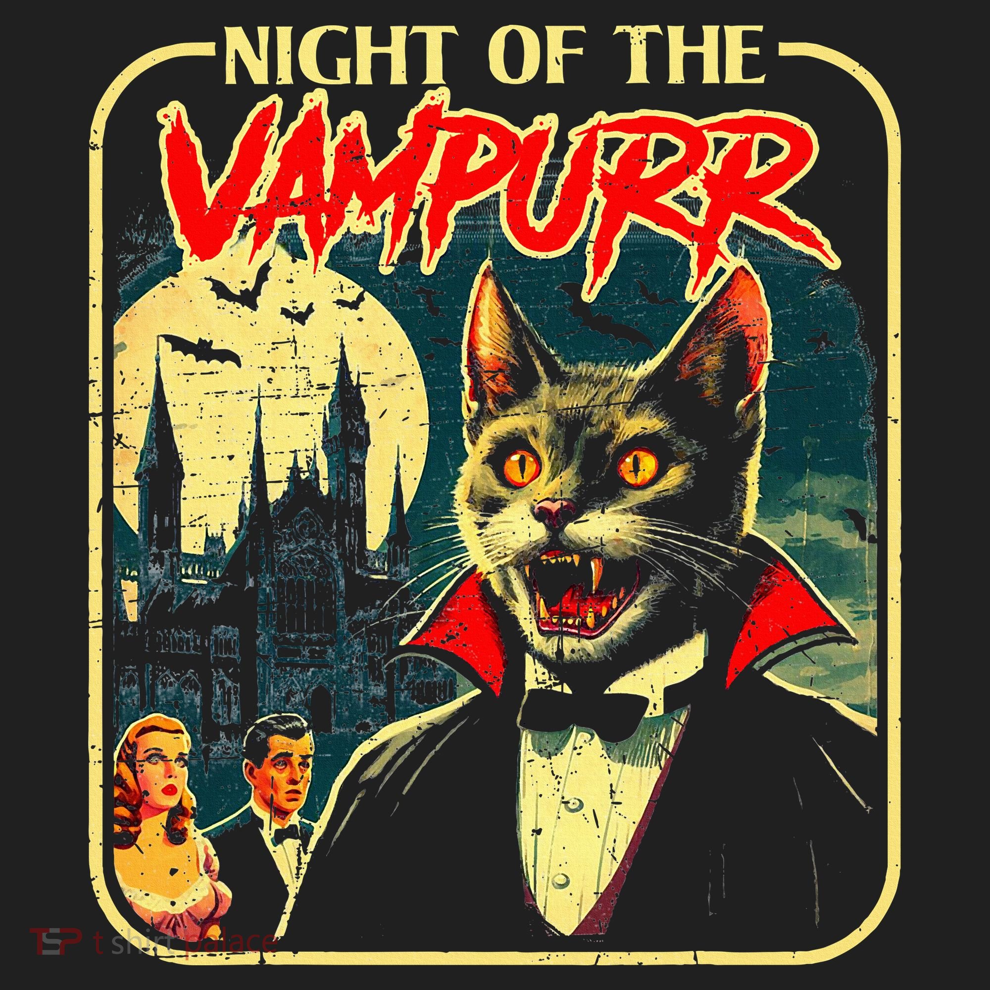 Night Of The Vampurr Funny Cat Halloween Tumbler