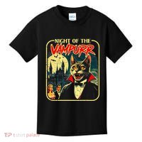Night Of The Vampurr Funny Cat Halloween Kids T-Shirt thumb 0