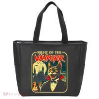Night Of The Vampurr Funny Cat Halloween Tote Bag thumb 0