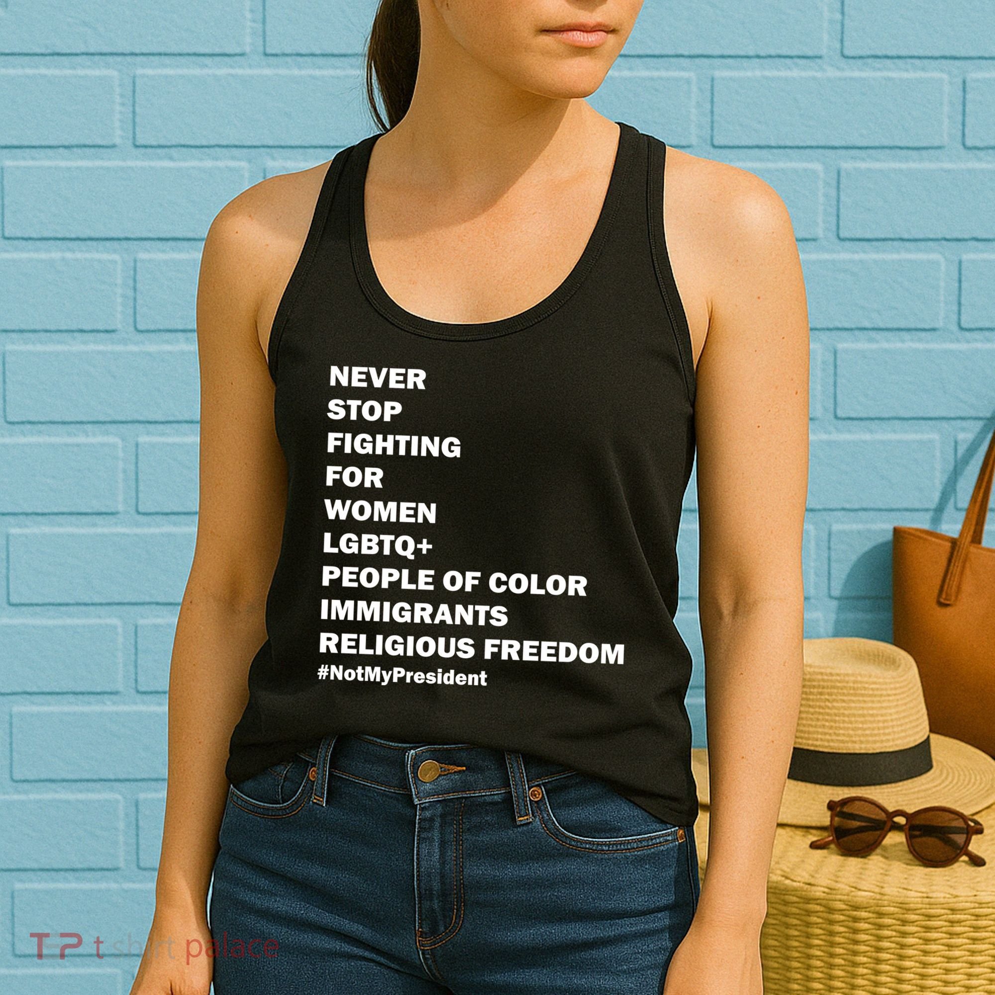 #NotMyPresident Not My President Quote Women's Tank Top