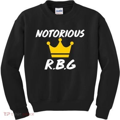 Notorious R.B.G. Crown Ruther Bader Ginsburg Kids Sweatshirt