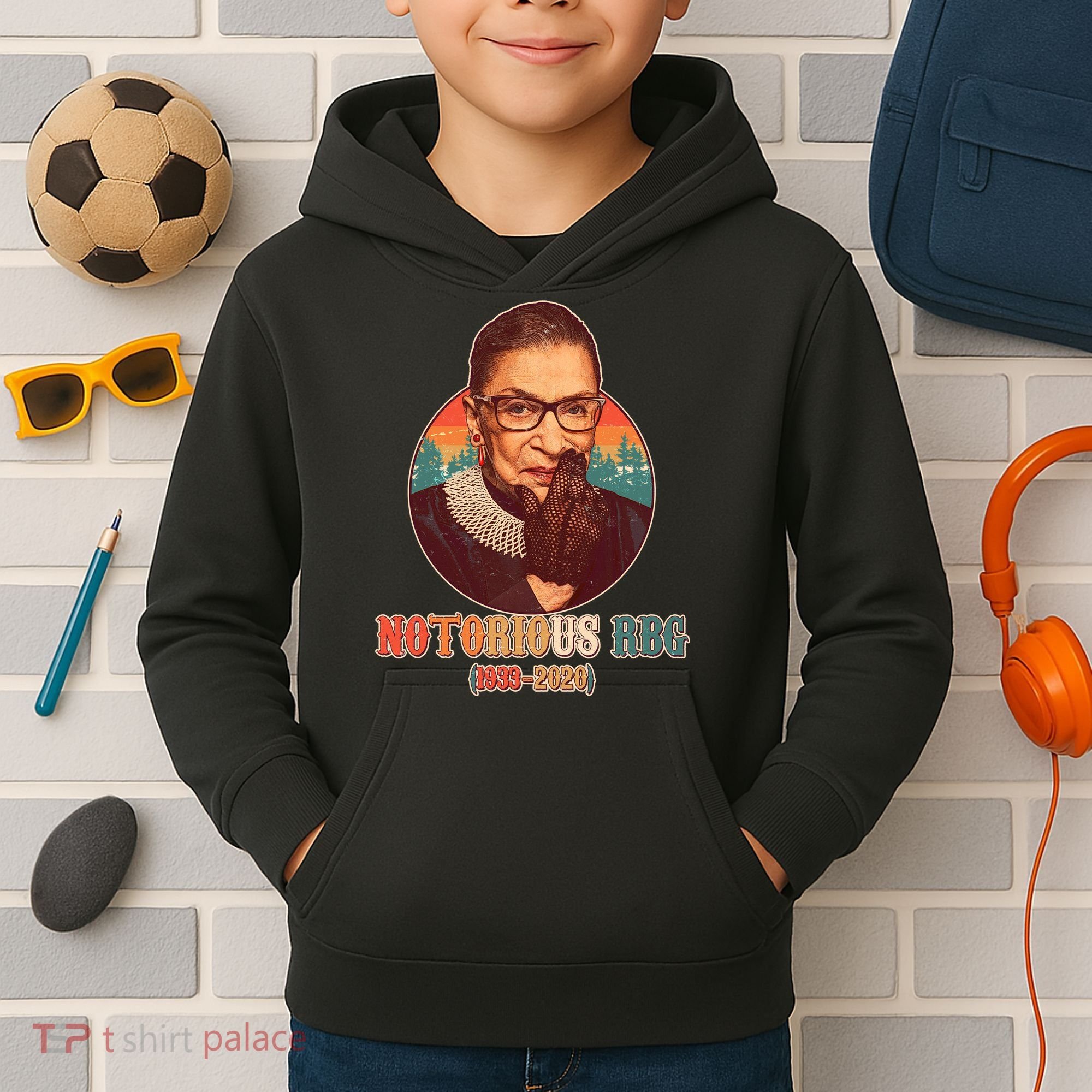 Notorious RBG 1933-2020 Ruth Bader Ginsburg Tribute Kids Hoodie