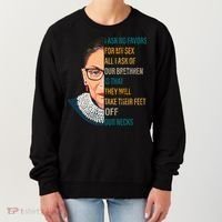 Notorious RBG Ask No Favors Quote Women's Sweatshirt thumb 0