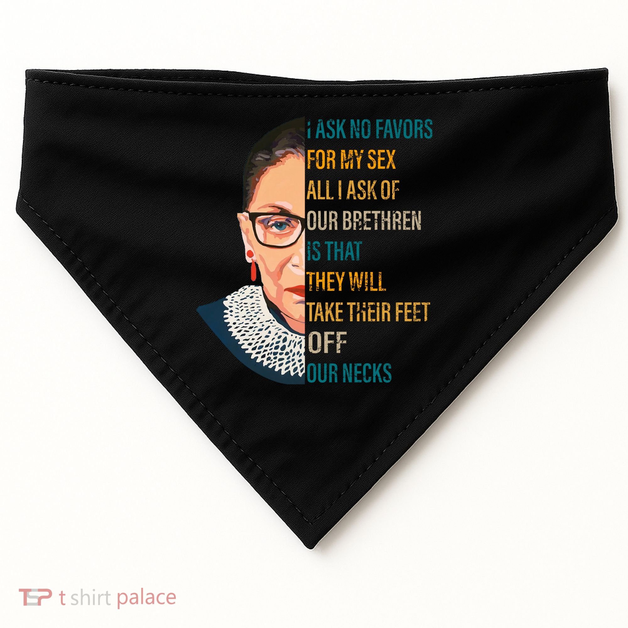 Notorious RBG Ask No Favors Quote USA-Made Doggie Bandana