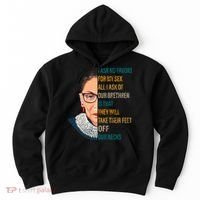 Notorious RBG Ask No Favors Quote Hoodie thumb 0