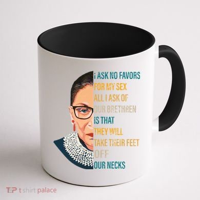 Notorious RBG Ask No Favors Quote Coffee Mug back