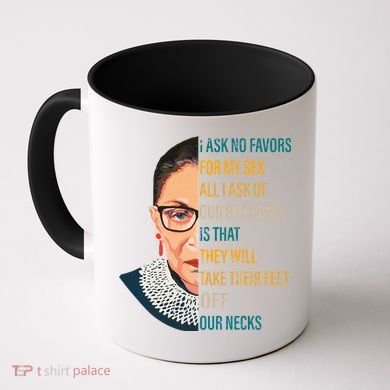 Notorious RBG Ask No Favors Quote Coffee Mug