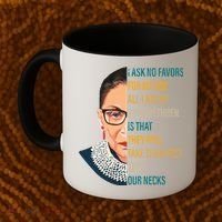 Notorious RBG Ask No Favors Quote Coffee Mug thumb 2
