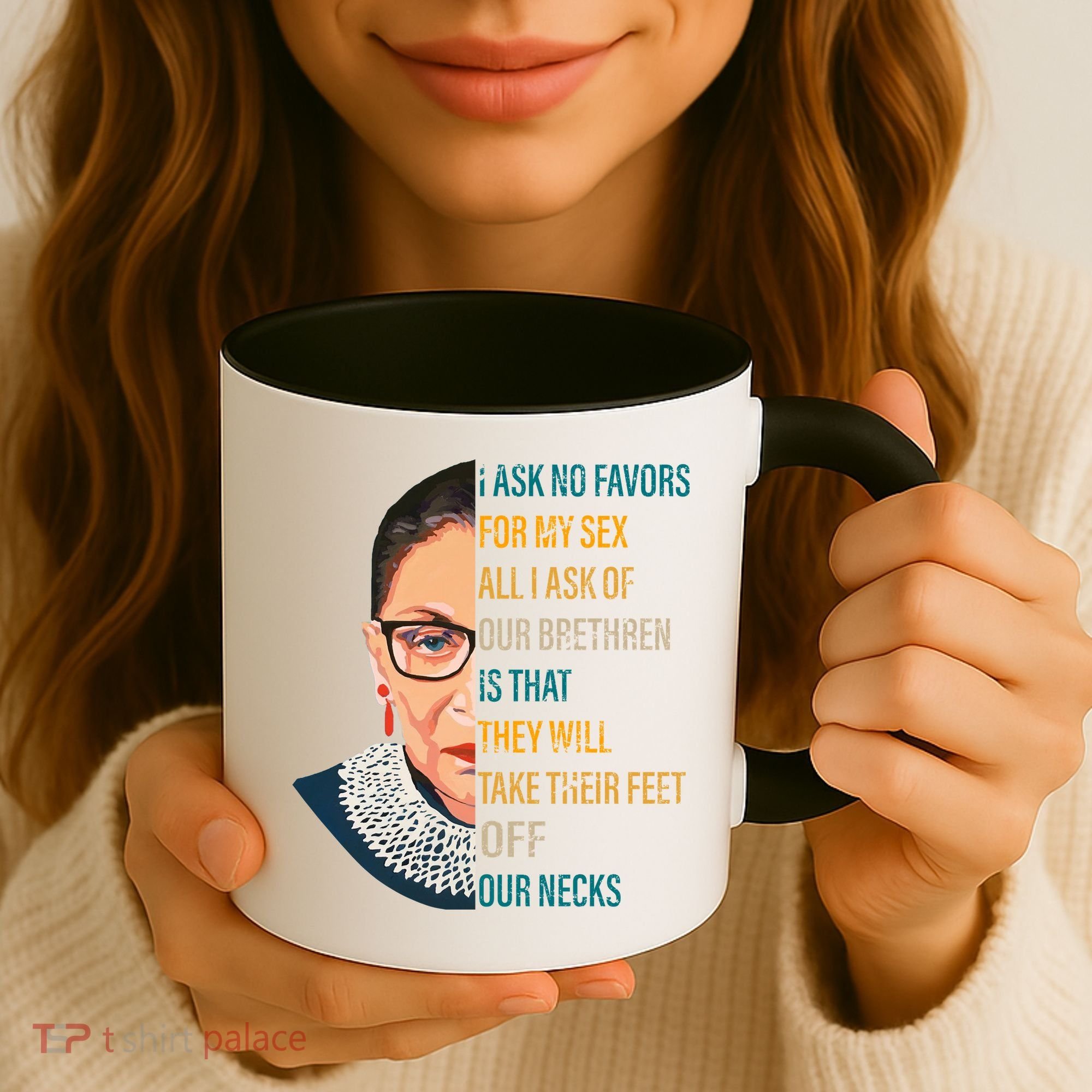 Notorious RBG Ask No Favors Quote Coffee Mug