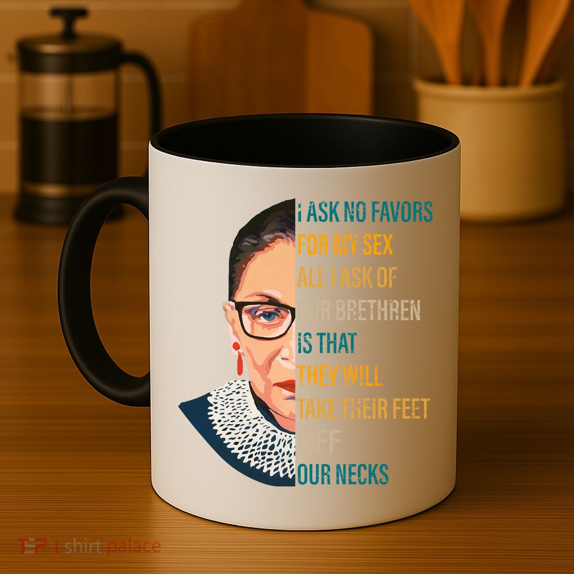 Notorious RBG Ask No Favors Quote Coffee Mug