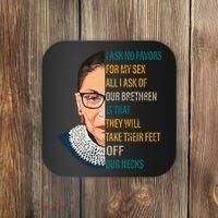 Notorious RBG Ask No Favors Quote Coaster thumb 0