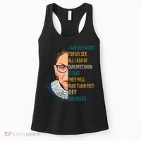 Notorious RBG Ask No Favors Quote Women's Tank Top thumb 0