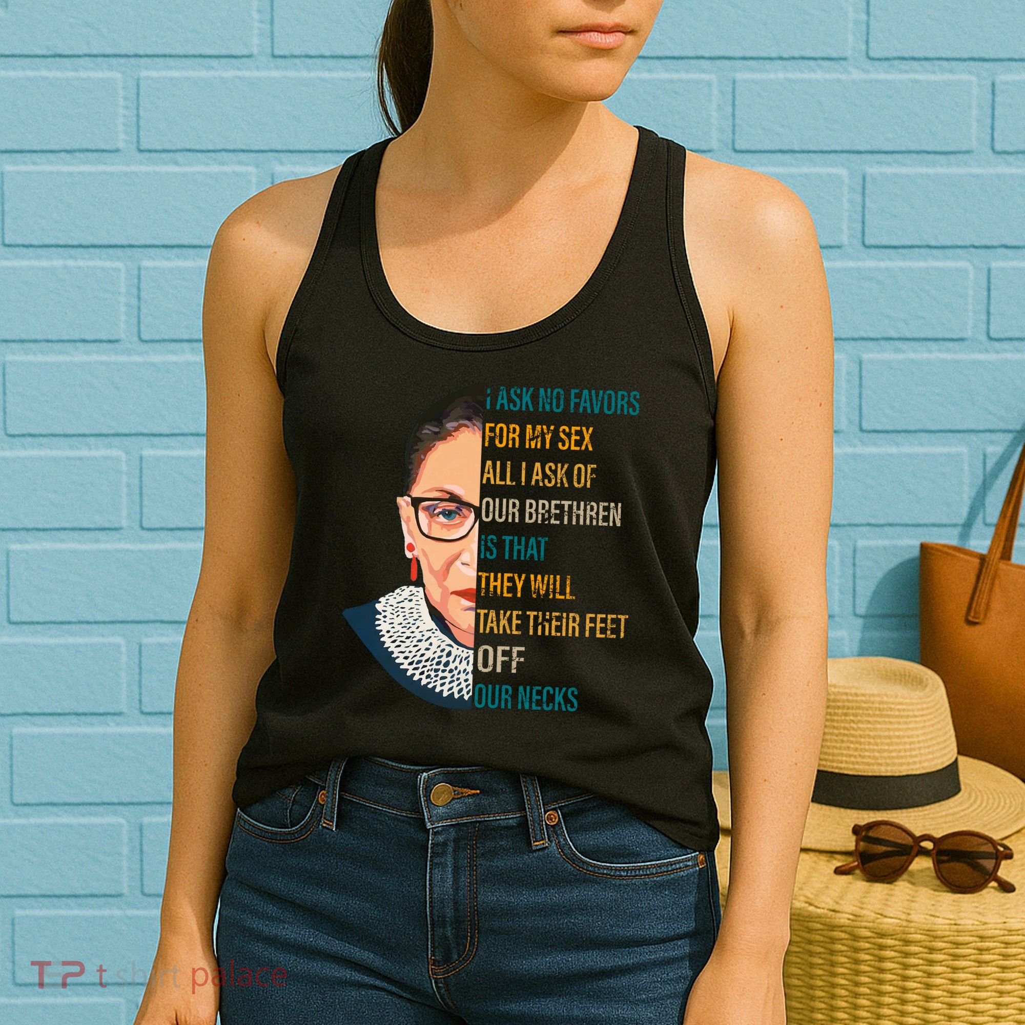 Notorious RBG Ask No Favors Quote Women's Tank Top
