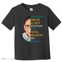 Notorious RBG Ask No Favors Quote Toddler T-Shirt thumb 0