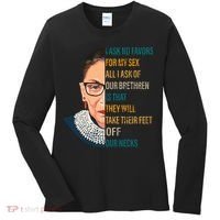 Notorious RBG Ask No Favors Quote Women's Long Sleeve Shirt thumb 0