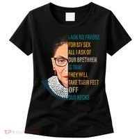 Notorious RBG Ask No Favors Quote Women's T-Shirt thumb 0
