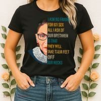 Notorious RBG Ask No Favors Quote Women's T-Shirt thumb 2