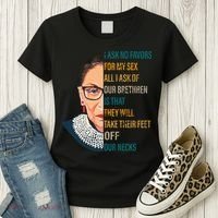 Notorious RBG Ask No Favors Quote Women's T-Shirt thumb 3