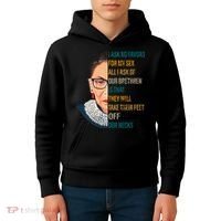 Notorious RBG Ask No Favors Quote Kids Hoodie thumb 4