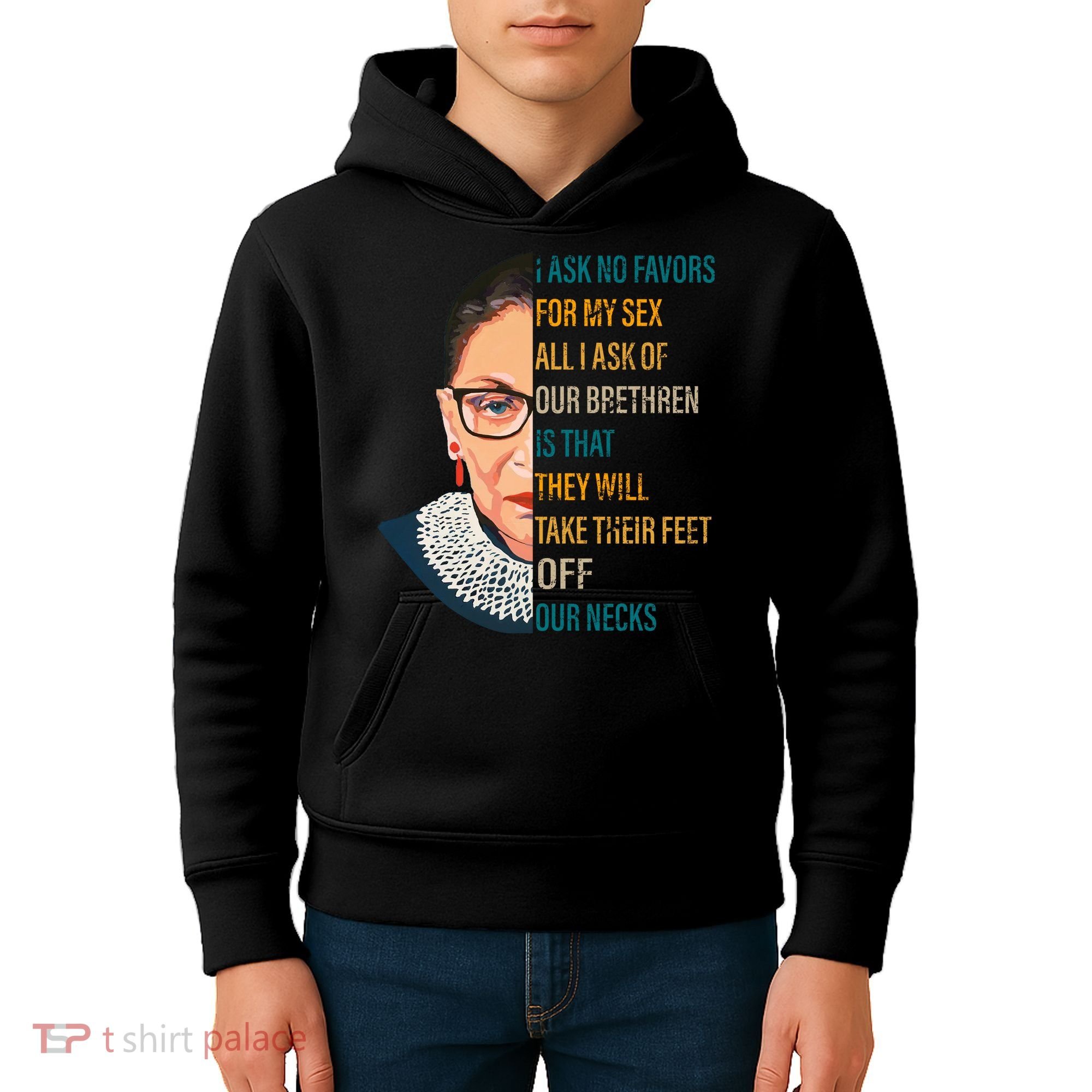 Notorious RBG Ask No Favors Quote Kids Hoodie