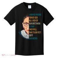 Notorious RBG Ask No Favors Quote Kids T-Shirt thumb 0