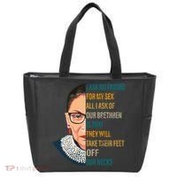 Notorious RBG Ask No Favors Quote Tote Bag thumb 0