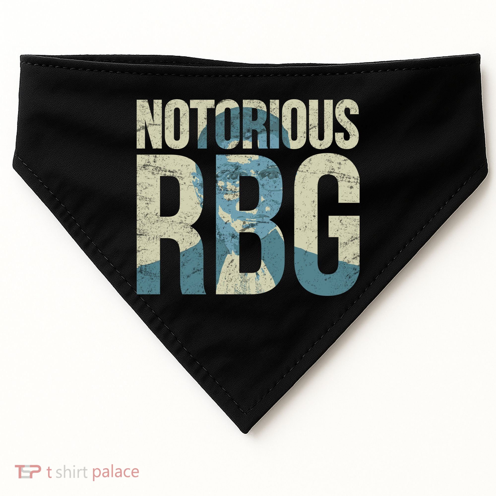 Notorious RBG Blue Logo USA-Made Doggie Bandana