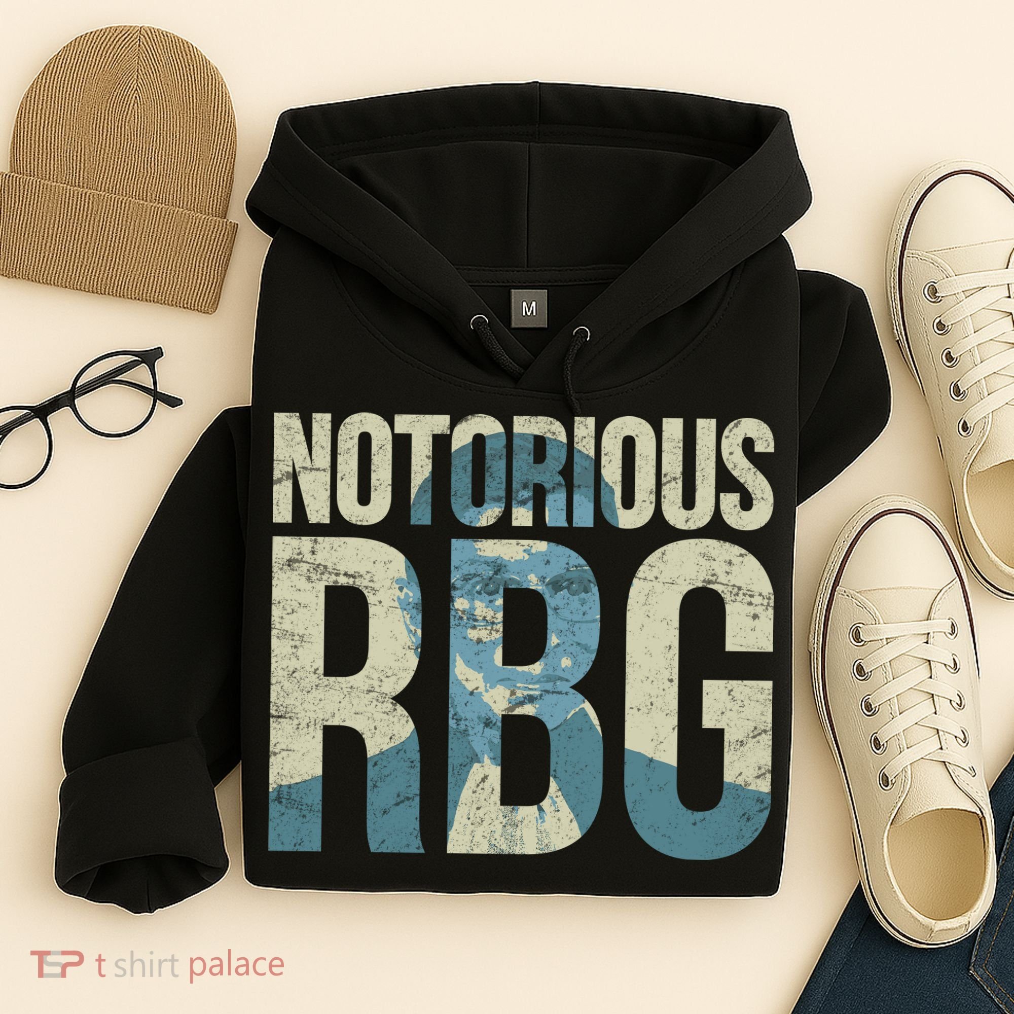 Notorious RBG Blue Logo Hoodie