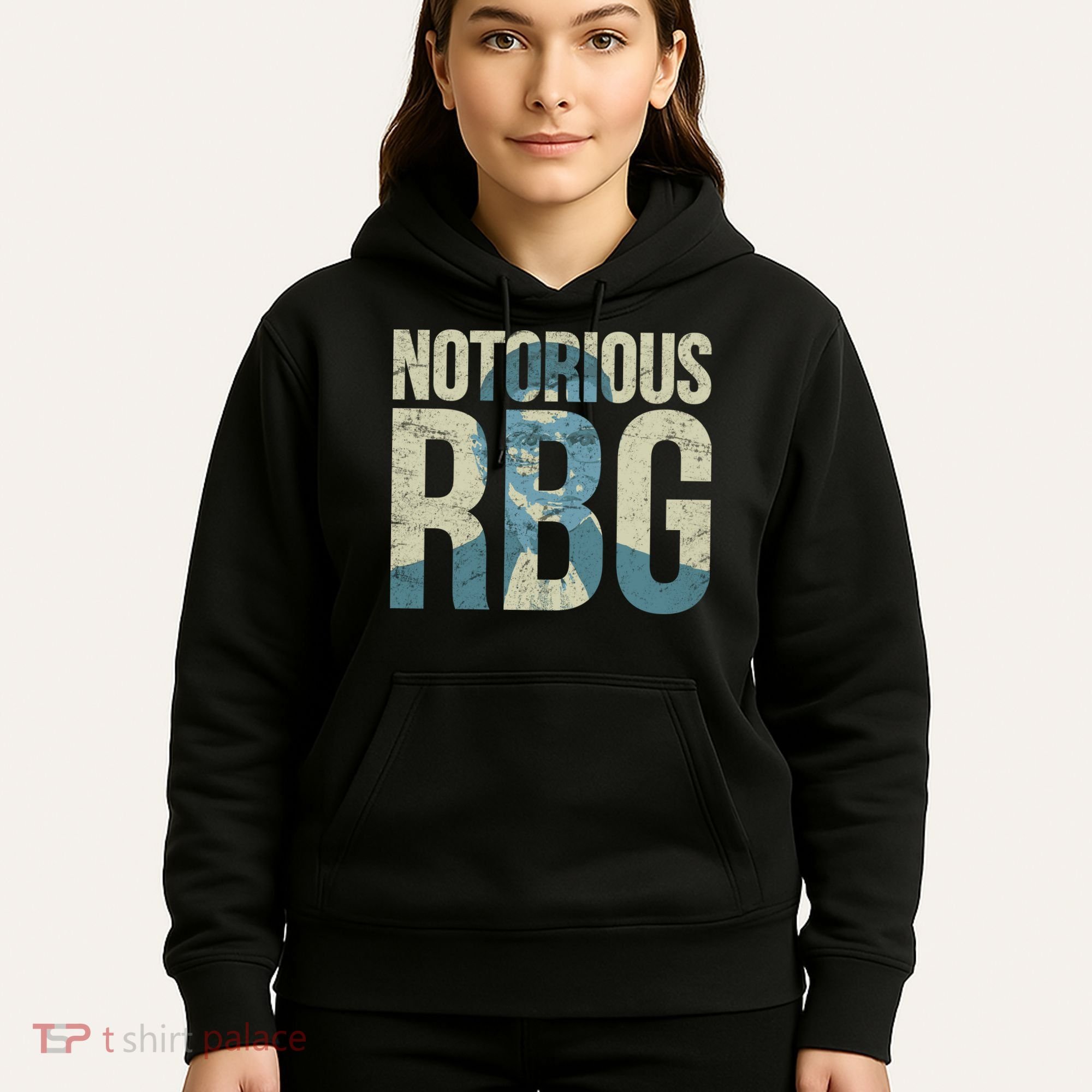 Notorious RBG Blue Logo Hoodie