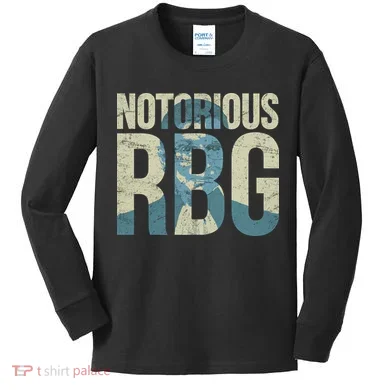 Notorious RBG Blue Logo Kids Long Sleeve Shirt