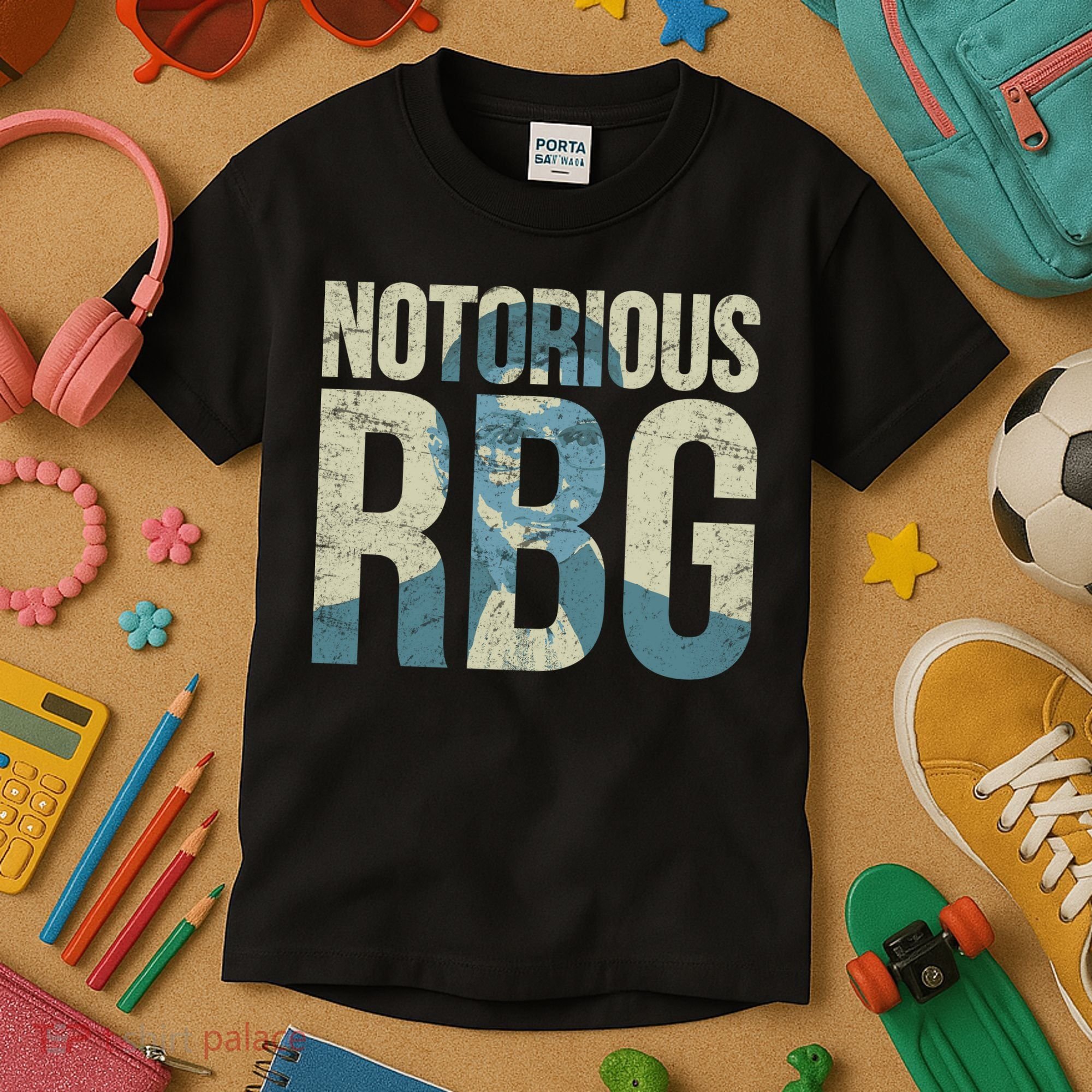 Notorious RBG Blue Logo Kids T-Shirt