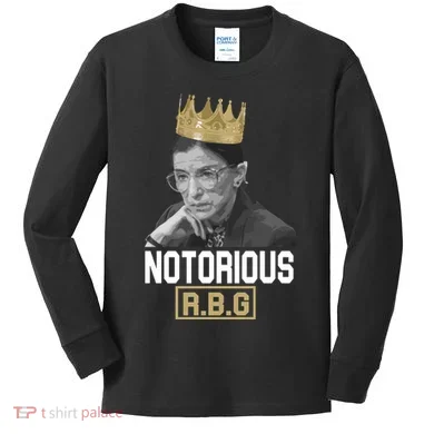 Notorious RBG Classic Ruth Crown Kids Long Sleeve Shirt