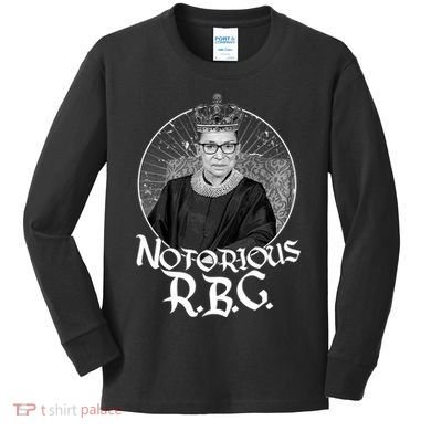 Notorious RBG Crown Kids Long Sleeve Shirt