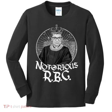 Notorious RBG Crown Kids Long Sleeve Shirt
