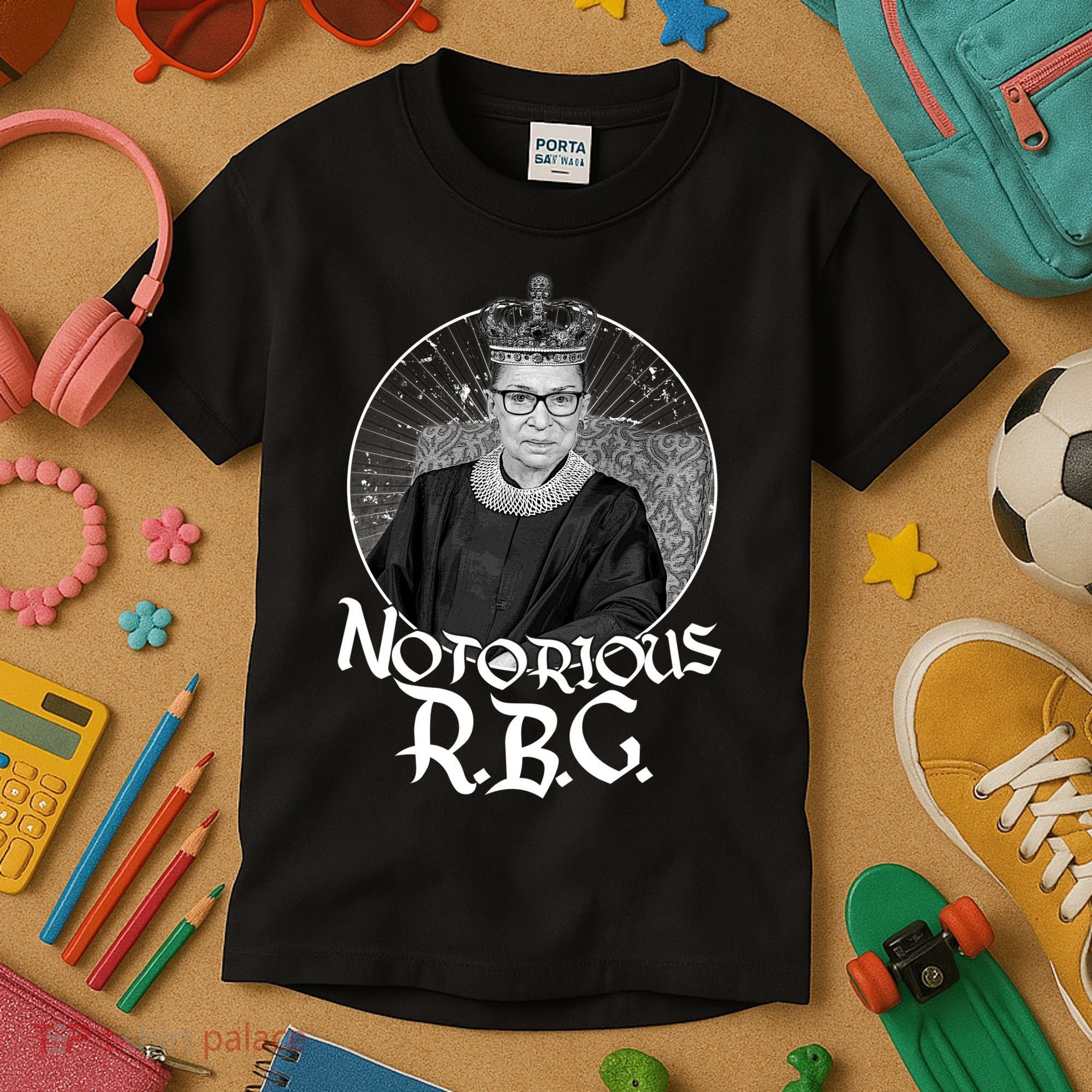 Notorious RBG Crown Kids T-Shirt