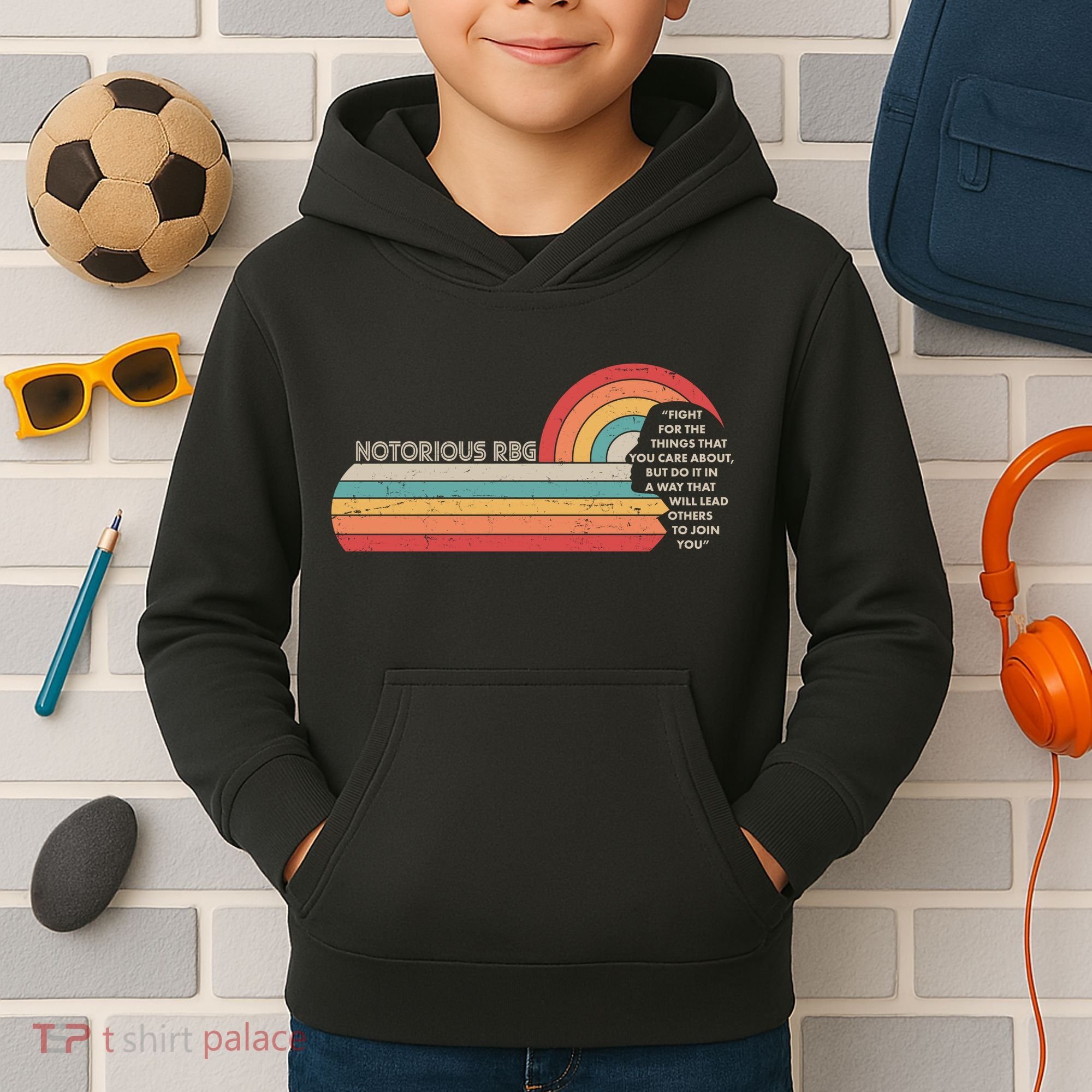 Notorious RBG Fight Quote Ruth Bader Ginsburg Tribute Kids Hoodie