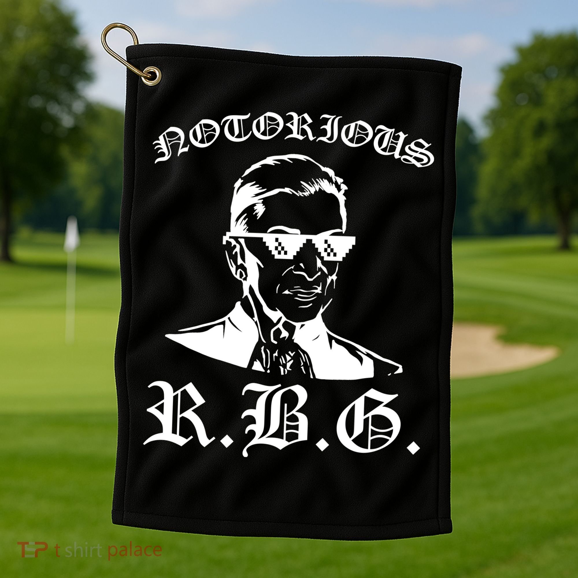 Notorious RBG Gangster Sunglasses Golf Towel